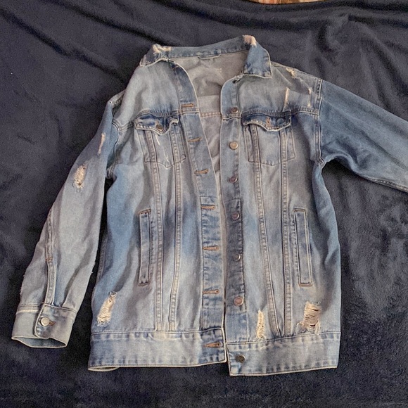 Distressed Oversize Denim Jacket - Picture 1 of 1